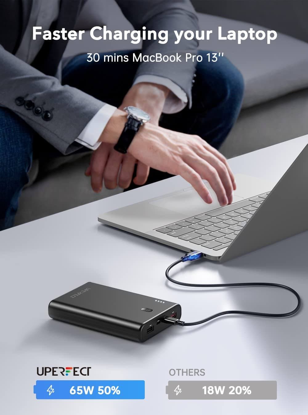 Umulig Jo da Våbenstilstand 20000mah USB C 65w Power Bank For Laptop | UPERFECT