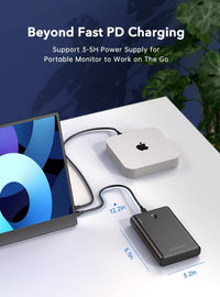 Portable Monitor Charger 65W, UPERFECT 20000mAh Power Bank Fast Charging USB C Battery Pack, Tri-Outport & Dual Inport (2.1A USB-C Input and Micro USB Input) for Laptop Tablet Phone Switch and More UPERFECT 